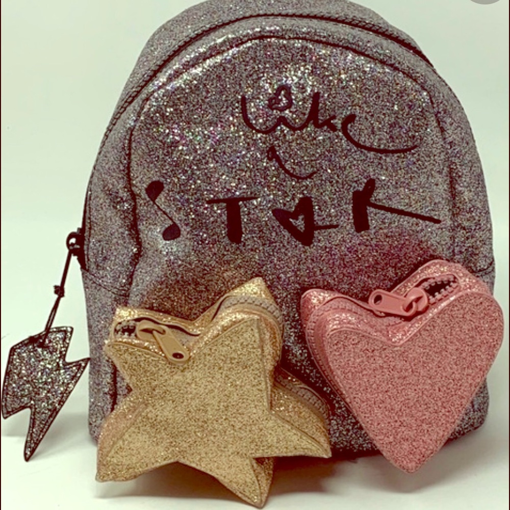 Zara Girls “like a star” small glitter backpack